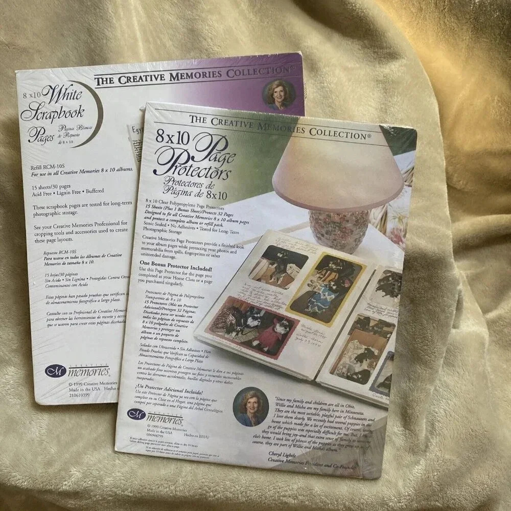 Creative Memories 8x10 Page Protectors (16 ) & White Scrapbook Pages (15 Sheets)